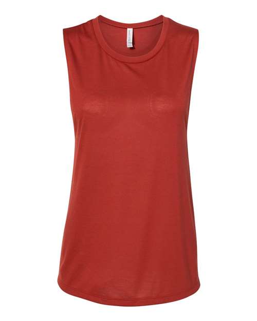 BELLA + CANVAS Women's Flowy Scoop Muscle Tank 8803 - Brick