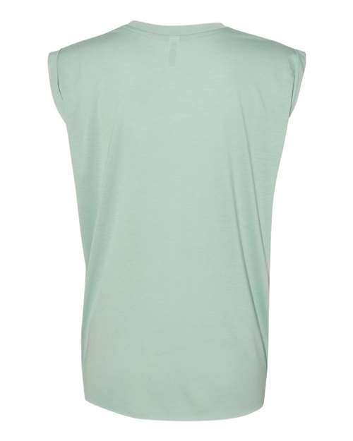 BELLA + CANVAS Women’s Flowy Rolled Cuffs Muscle Tee 8804