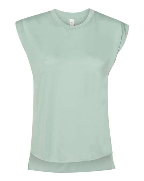 BELLA + CANVAS Women’s Flowy Rolled Cuffs Muscle Tee 8804