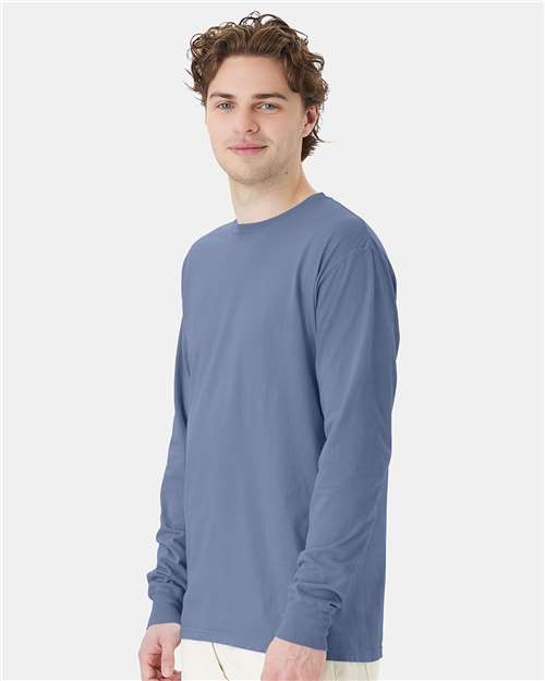 ComfortWash by Hanes Unisex Garment-Dyed Long Sleeve T-Shirt GDH200 - Saltwater