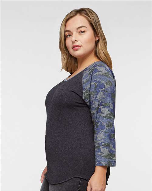 LAT Women's Baseball Fine Jersey Three-Quarter Sleeve Tee 3530