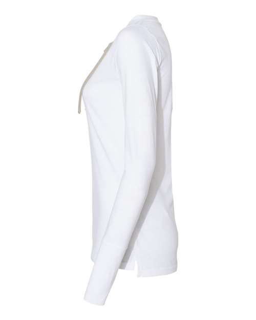 LAT Women's Fine Jersey Lace-Up Long Sleeve T-Shirt 3538