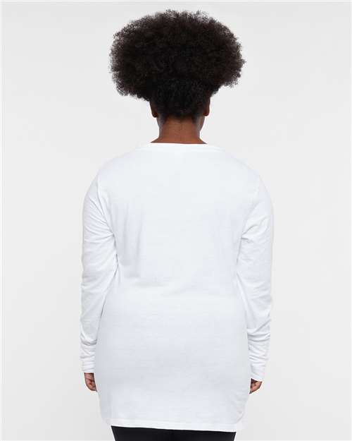 LAT Women's Fine Jersey Lace-Up Long Sleeve T-Shirt 3538