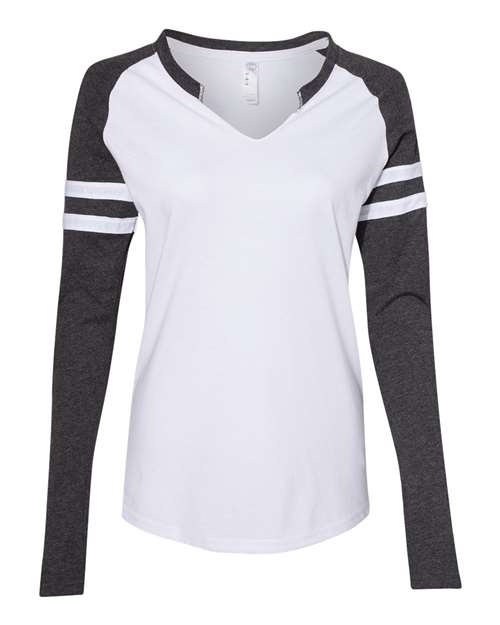 LAT Women's Fine Jersey Mash Up Long Sleeve T-Shirt 3534