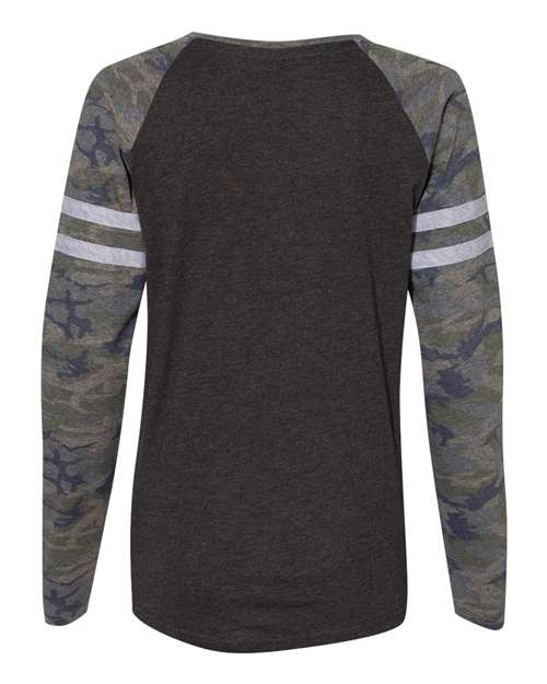 LAT Women's Fine Jersey Mash Up Long Sleeve T-Shirt 3534