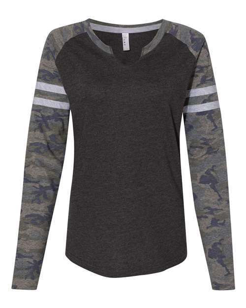 LAT Women's Fine Jersey Mash Up Long Sleeve T-Shirt 3534