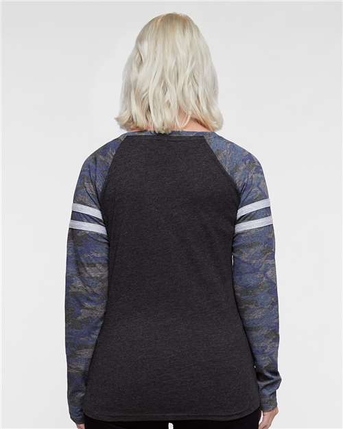 LAT Women's Fine Jersey Mash Up Long Sleeve T-Shirt 3534