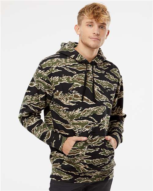 Independent Trading Co. Unisex Heavyweight Hooded Sweatshirt IND4000 - Tiger Camo