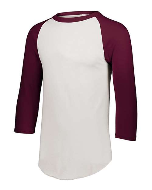Augusta Sportswear Unisex Three-Quarter Raglan Sleeve Baseball Jersey T-Shirt 4420 - White/ Maroon