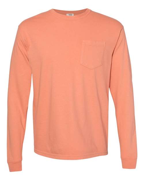 Comfort Colors Unisex Garment-Dyed Heavyweight Long Sleeve Pocket T-Shirt 4410 - Terracotta