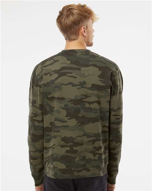 Independent Trading Co. Unisex Midweight Crewneck Sweatshirt SS3000 - Forest Camo