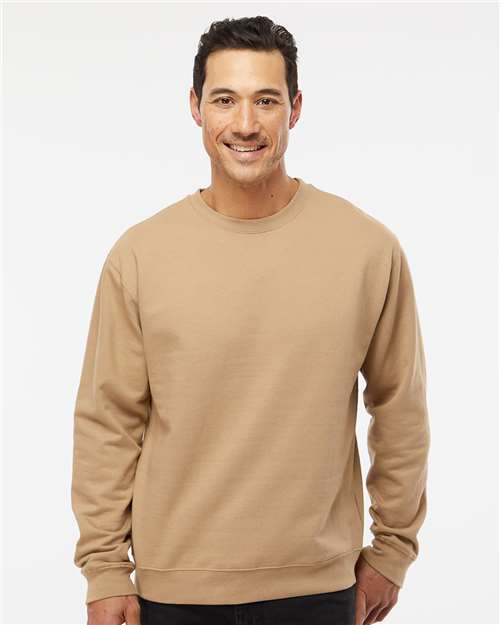 Independent Trading Co. Unisex Midweight Crewneck Sweatshirt SS3000 - Sandstone