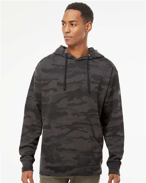 Independent Trading Co. Unisex Midweight Hooded Sweatshirt SS4500 - Black Camo