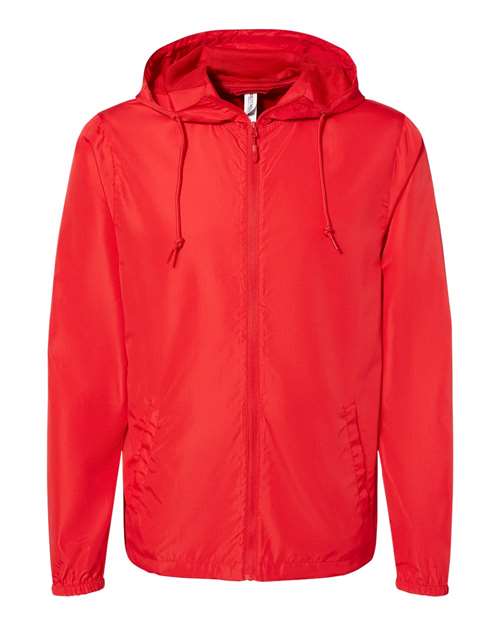 Independent Trading Co. Men's Lightweight Windbreaker Full-Zip Jacket EXP54LWZ - Red