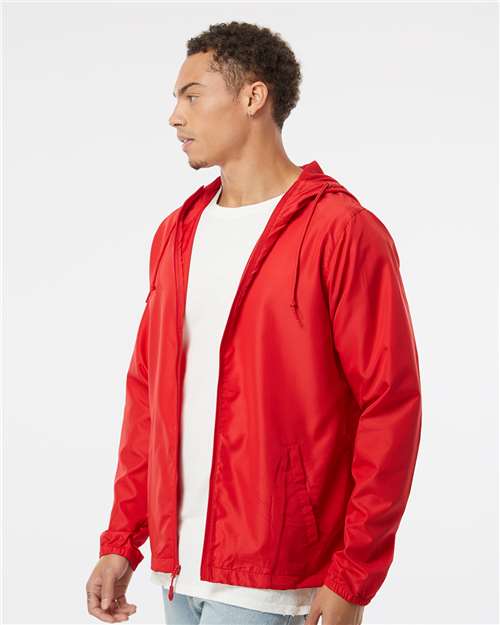 Independent Trading Co. Men's Lightweight Windbreaker Full-Zip Jacket EXP54LWZ - Red