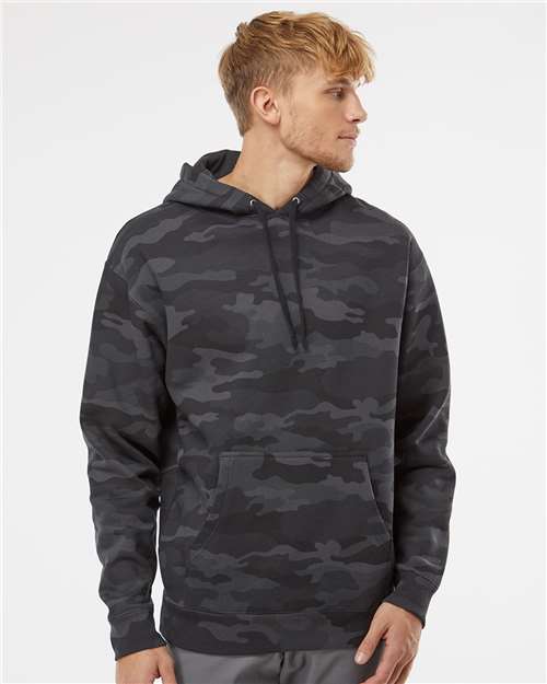 Independent Trading Co. Unisex Heavyweight Hooded Sweatshirt IND4000 - Black Camo