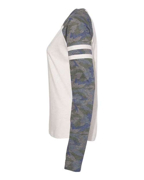 LAT Women's Fine Jersey Mash Up Long Sleeve T-Shirt 3534