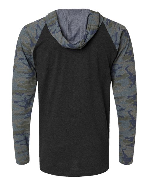 LAT Men's Fine Jersey Hooded Long Sleeve Raglan T-Shirt 6917