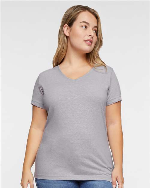 LAT Women's Harborside Mélange V-Neck Tee 3591