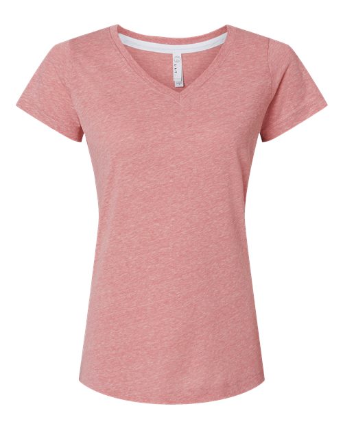 LAT Women's Harborside Mélange V-Neck Tee 3591
