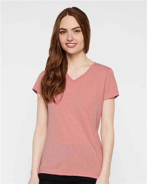 LAT Women's Harborside Mélange V-Neck Tee 3591