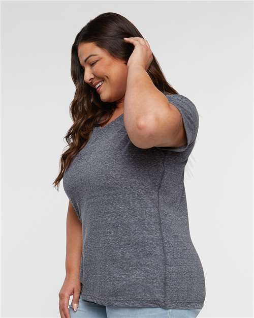 LAT Women's Harborside Mélange V-Neck Tee 3591