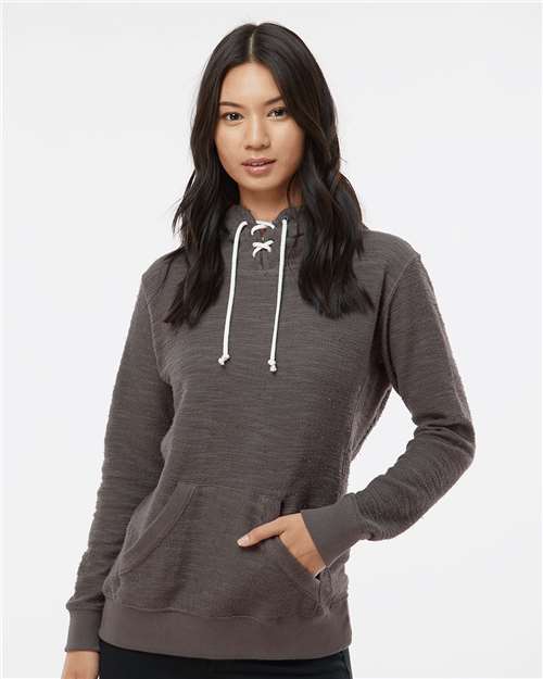 J. America Women’s French Terry Sport Lace Scuba Hooded Sweatshirt 8694