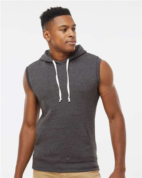 J. America Men's Triblend Sleeveless Hooded Sweatshirt 8877