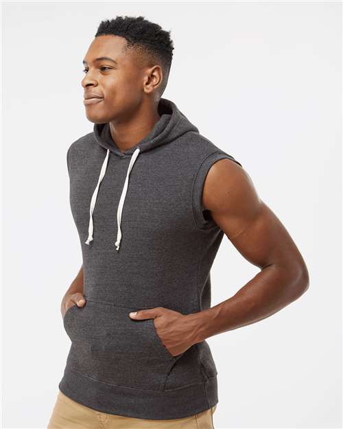 J. America Men's Triblend Sleeveless Hooded Sweatshirt 8877
