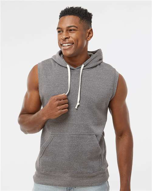 J. America Men's Triblend Sleeveless Hooded Sweatshirt 8877