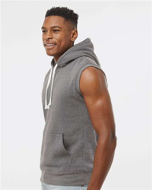J. America Men's Triblend Sleeveless Hooded Sweatshirt 8877