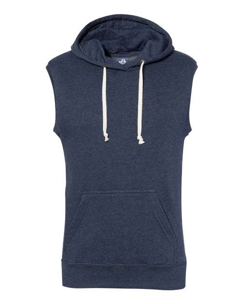 J. America Men's Triblend Sleeveless Hooded Sweatshirt 8877