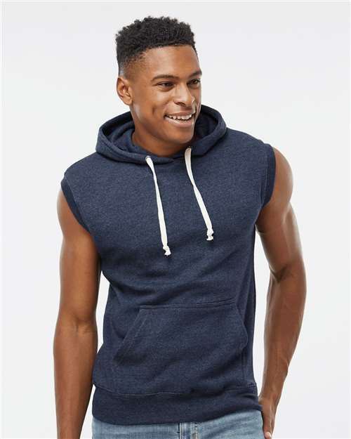J. America Men's Triblend Sleeveless Hooded Sweatshirt 8877