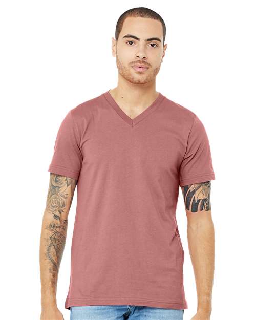 BELLA + CANVAS Unisex Jersey V-Neck Tee 3005 - Mauve