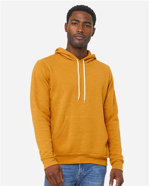 BELLA + CANVAS Unisex Sponge Fleece Hoodie Sweatshirt 3719 - Heather Mustard