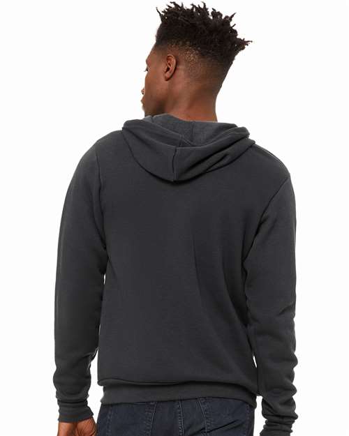 BELLA + CANVAS Unisex Sponge Fleece Full-Zip Hoodie Sweatshirt 3739 - DTG Dark Grey