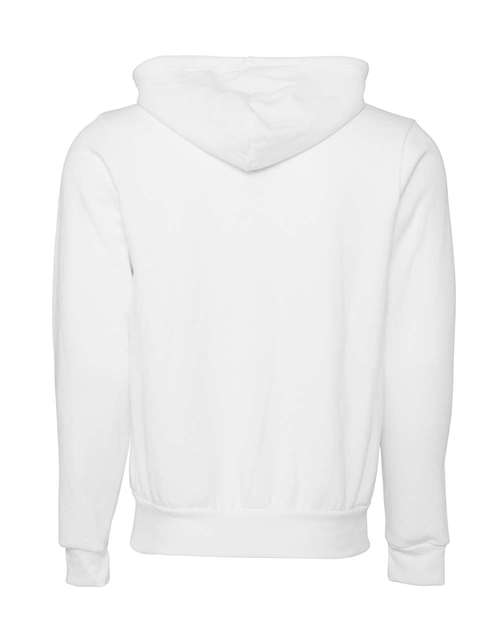 BELLA + CANVAS Unisex Sponge Fleece Full-Zip Hoodie Sweatshirt 3739 - DTG White