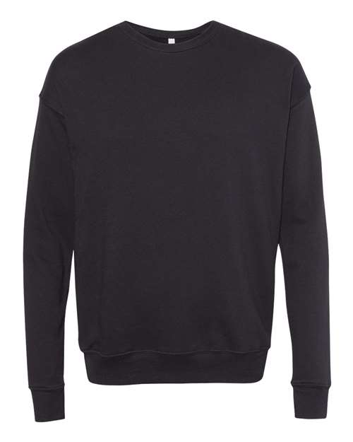 BELLA + CANVAS Unisex Sponge Fleece Drop Shoulder Crewneck Sweatshirt 3945 - DTG Black