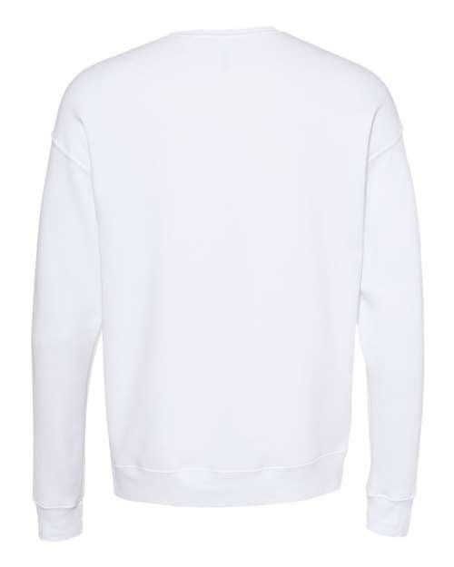 BELLA + CANVAS Unisex Sponge Fleece Drop Shoulder Crewneck Sweatshirt 3945 - DTG White