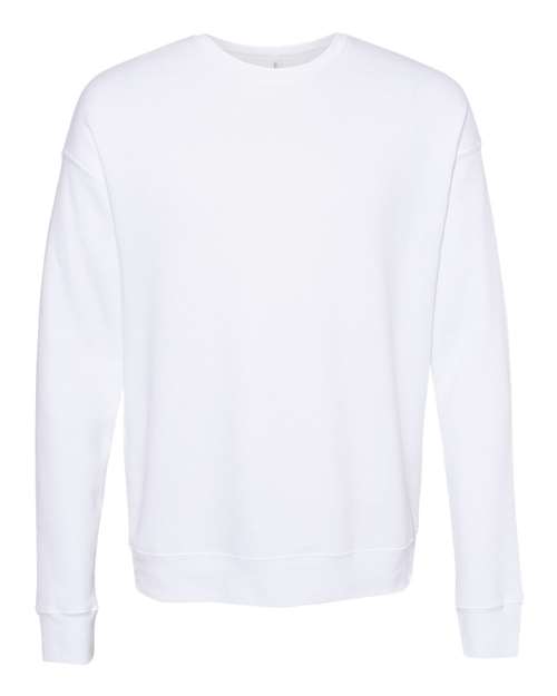 BELLA + CANVAS Unisex Sponge Fleece Drop Shoulder Crewneck Sweatshirt 3945 - DTG White