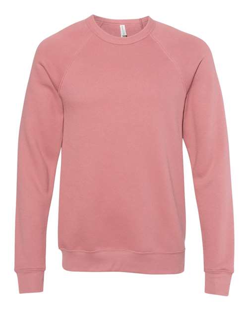 BELLA + CANVAS Unisex Sponge Fleece Raglan Crewneck Sweatshirt 3901 - Mauve