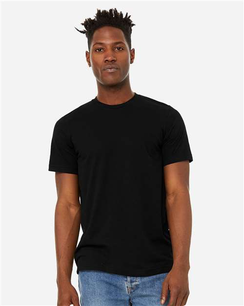 BELLA + CANVAS Unisex Sueded Tee 3301 - Solid Black Blend