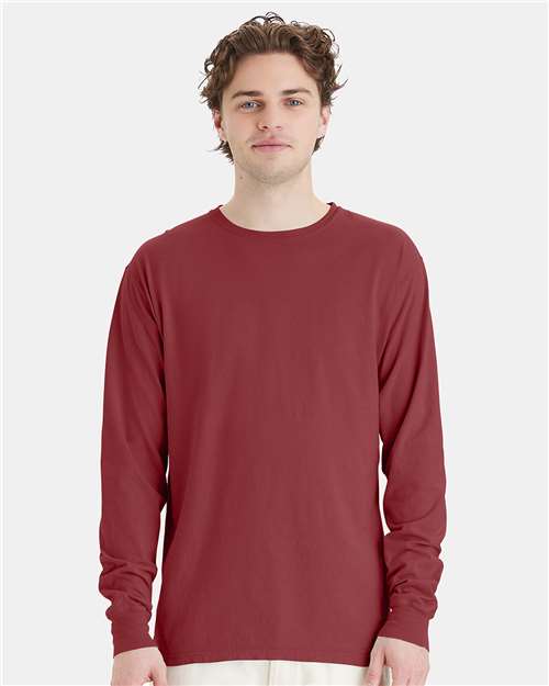 ComfortWash by Hanes Unisex Garment-Dyed Long Sleeve T-Shirt GDH200 - Cayenne