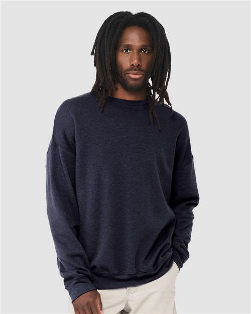 BELLA + CANVAS Unisex Sponge Fleece Drop Shoulder Crewneck Sweatshirt 3945 - Heather Navy