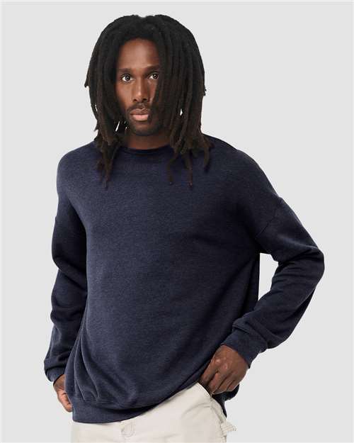 BELLA + CANVAS Unisex Sponge Fleece Drop Shoulder Crewneck Sweatshirt 3945 - Heather Navy