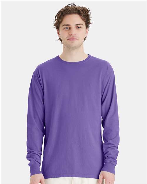 ComfortWash by Hanes Unisex Garment-Dyed Long Sleeve T-Shirt GDH200 - Lavender