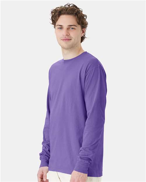 ComfortWash by Hanes Unisex Garment-Dyed Long Sleeve T-Shirt GDH200 - Lavender