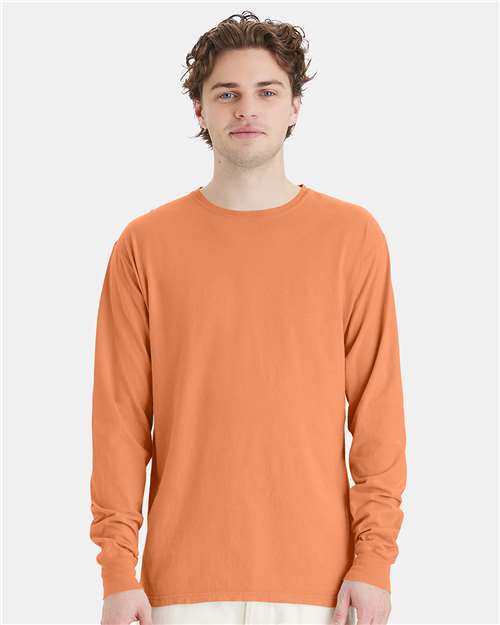 ComfortWash by Hanes Unisex Garment-Dyed Long Sleeve T-Shirt GDH200 - Horizon Orange