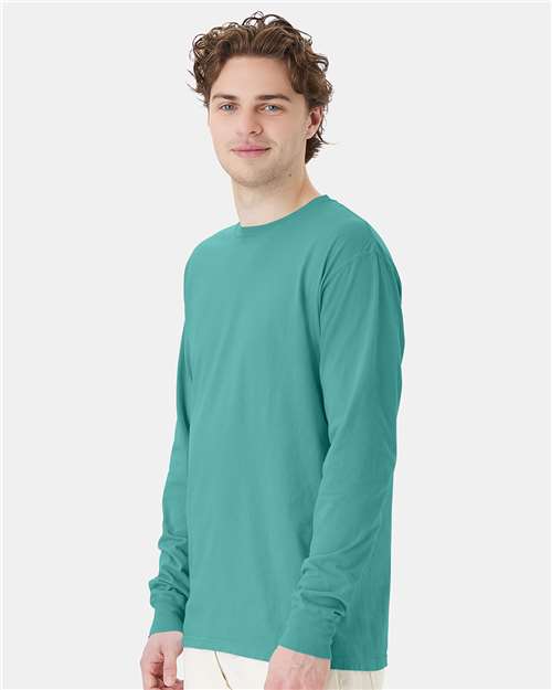 ComfortWash by Hanes Unisex Garment-Dyed Long Sleeve T-Shirt GDH200 - Spanish Moss