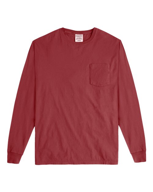 ComfortWash by Hanes Unisex Garment-Dyed Long Sleeve T-Shirt With a Pocket GDH250